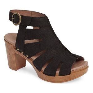 Dansko Womens Demetra Peep Toe Sandal Heel
